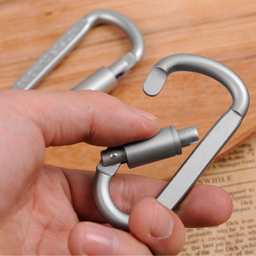 Portable Aluminum Alloy D-Shaped Carabiner Clip